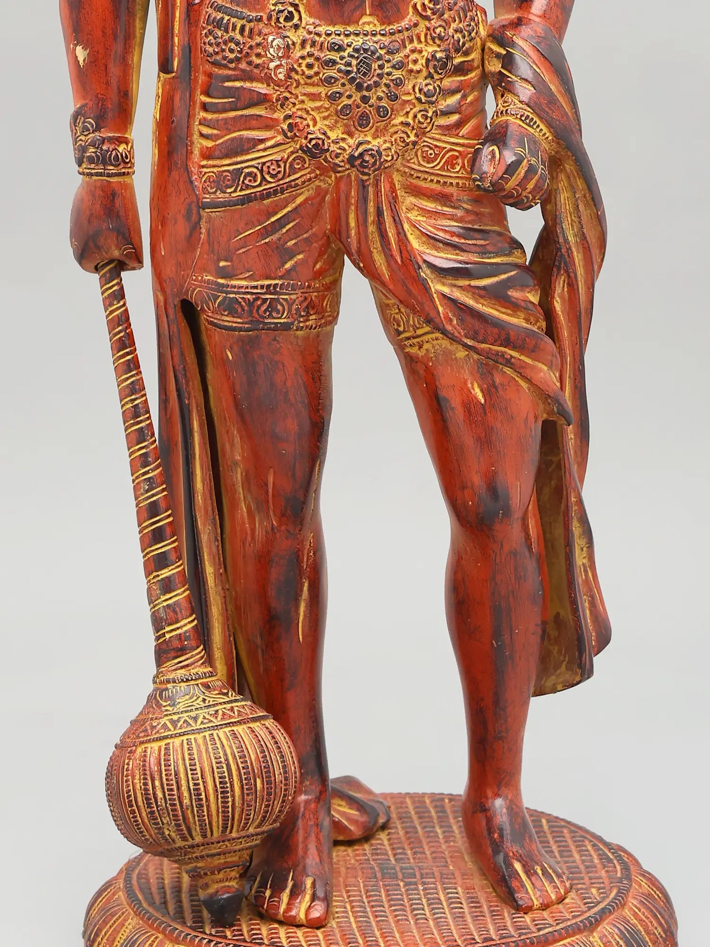 Brassaura® Standing Hanuman with Gada | Brass with Antique Finish | Height 23 Inches & Weight 12 kgs