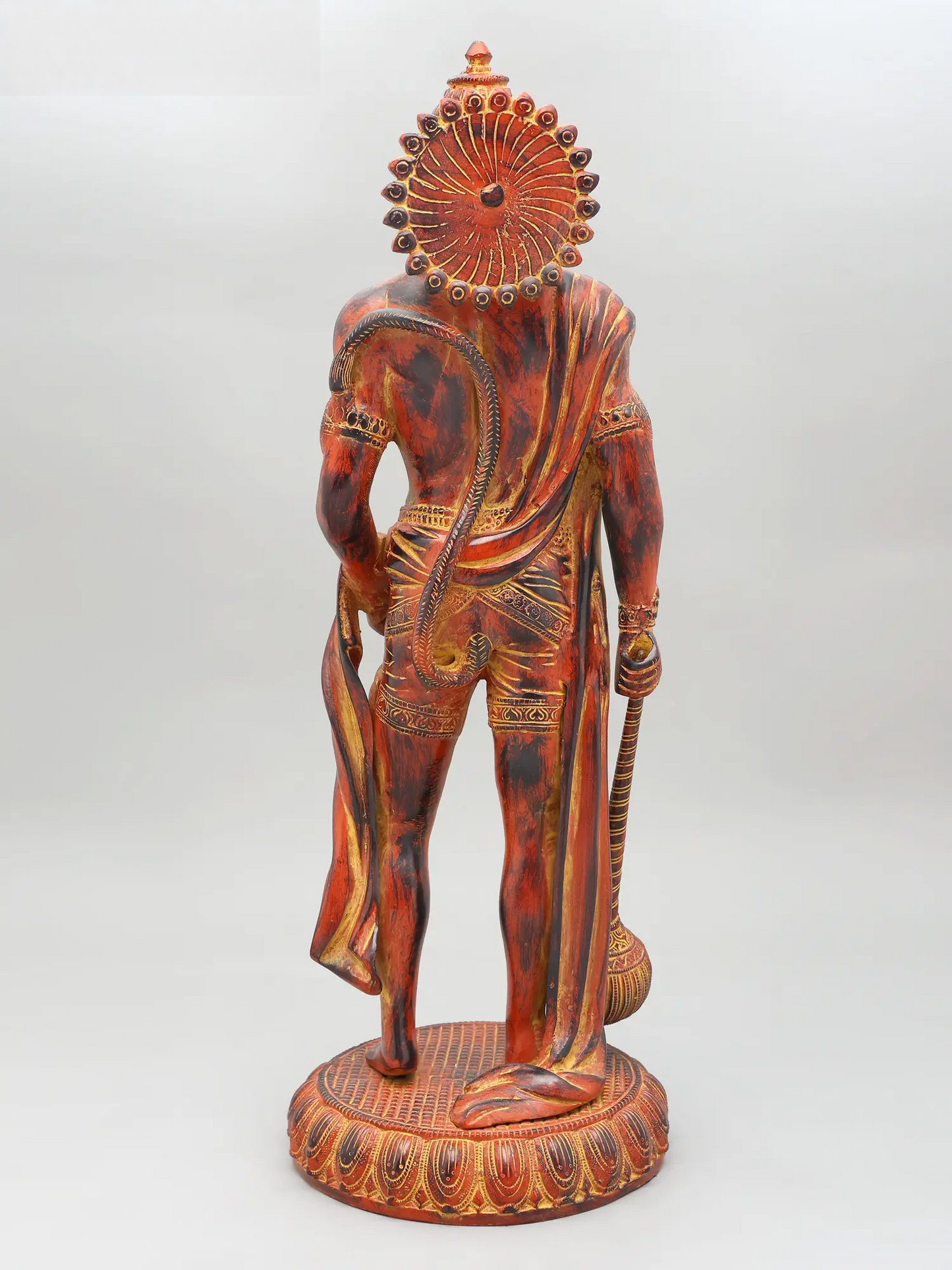Brassaura® Standing Hanuman with Gada | Brass with Antique Finish | Height 23 Inches & Weight 12 kgs