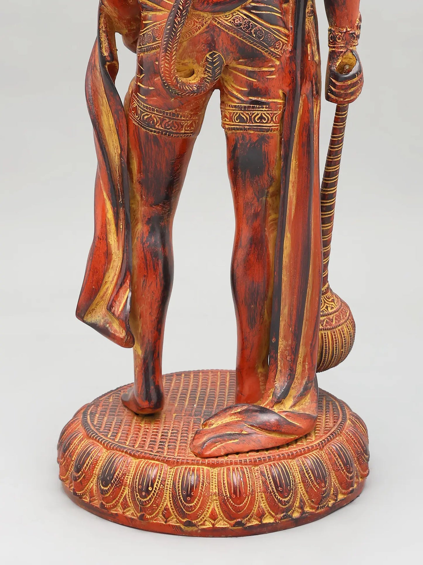 Brassaura® Standing Hanuman with Gada | Brass with Antique Finish | Height 23 Inches & Weight 12 kgs