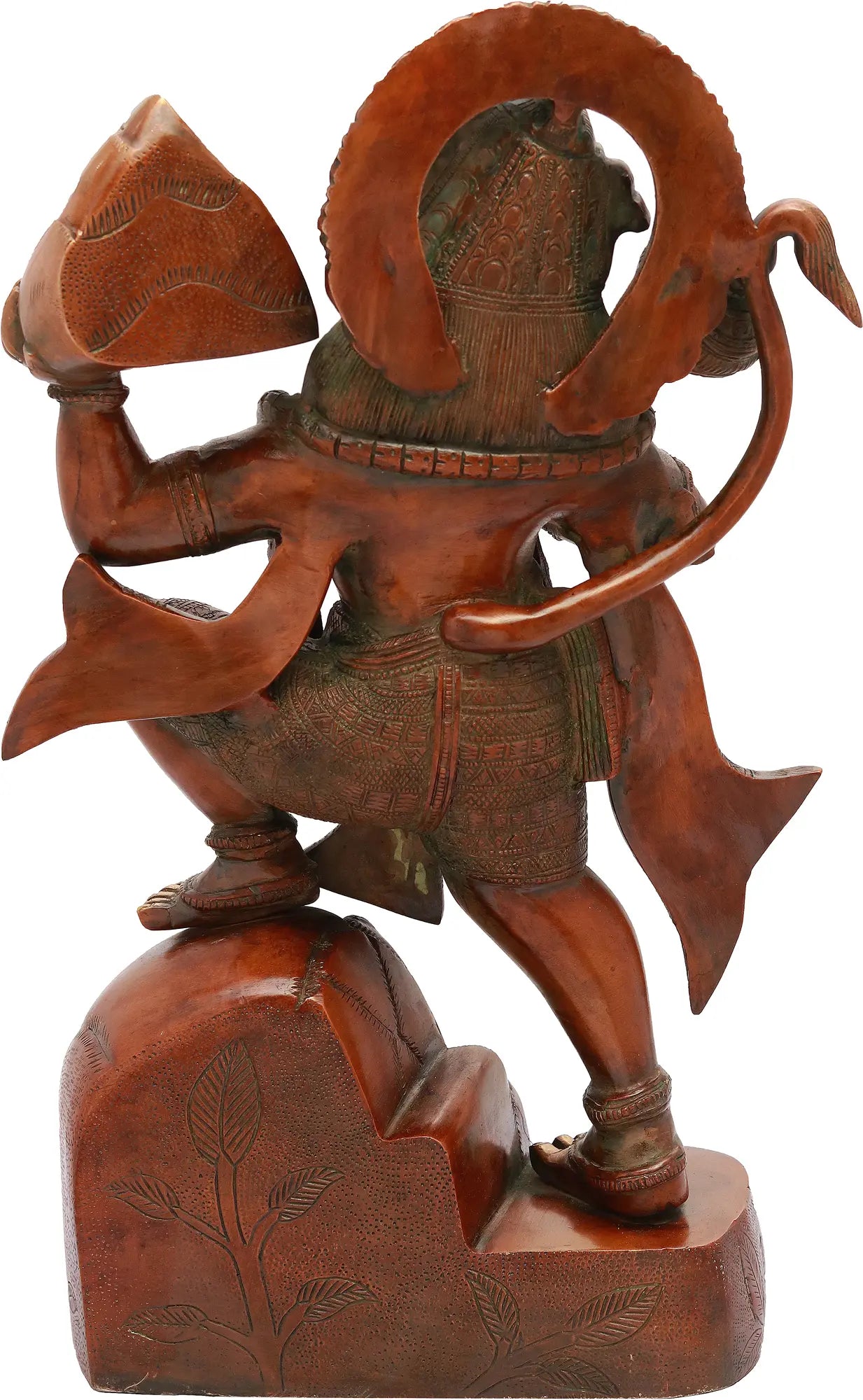 Brassaura® Super Antique Black Veer Hanuman Carrying Sanjeevani Parvat | Height 16.54 Inches & Weight 10.20 kgs
