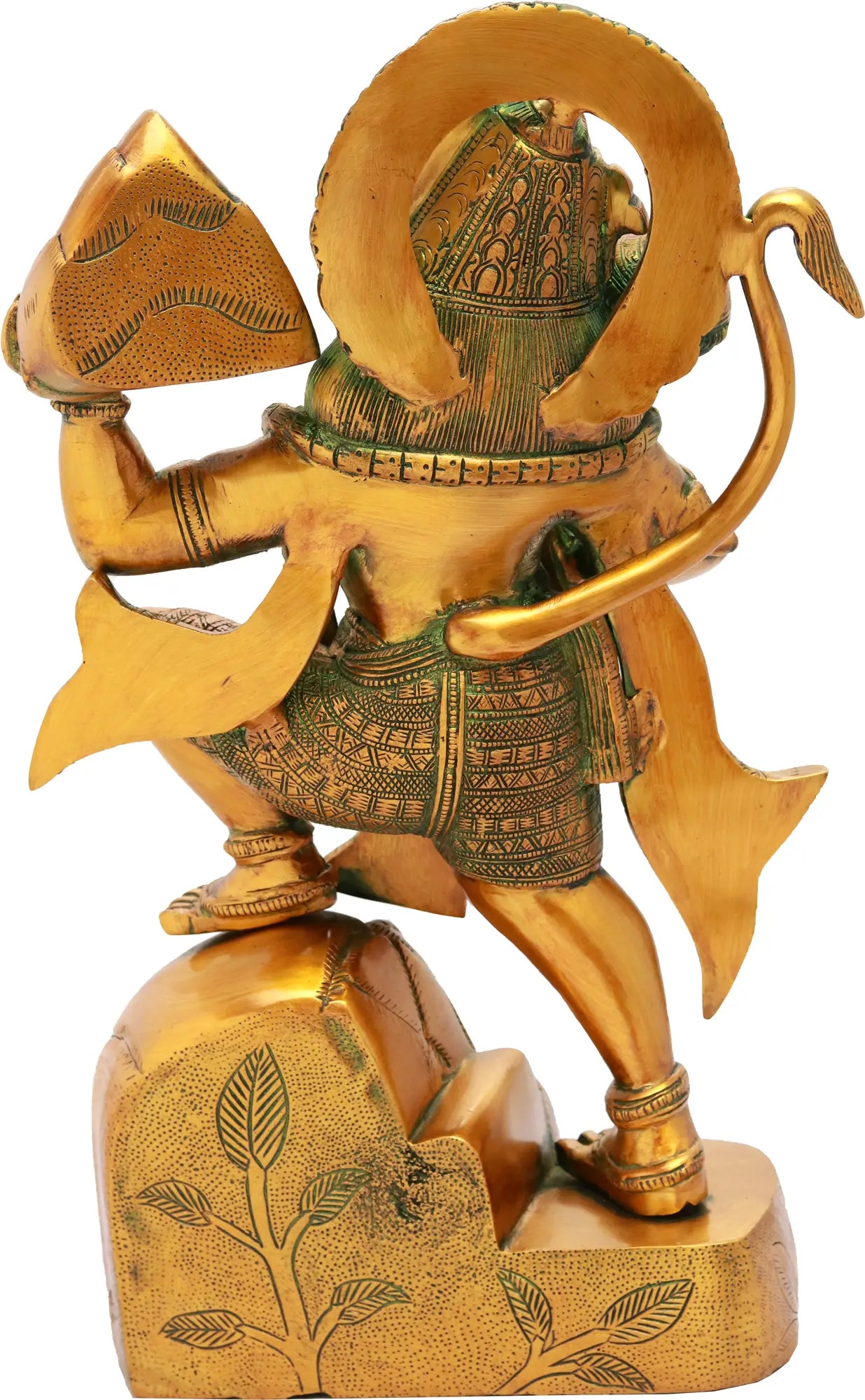Brassaura® Super Antique Black Veer Hanuman Carrying Sanjeevani Parvat | Height 16.54 Inches & Weight 10.20 kgs