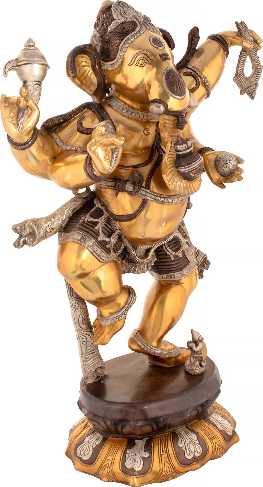 Brassaura™ Brass Ganesha Statue | Height 33 Inches & Weight 42 kgs