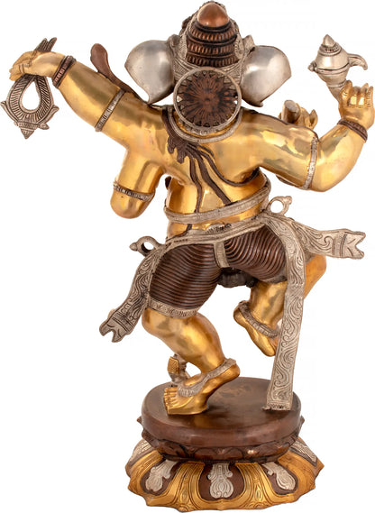 Brassaura™ Brass Ganesha Statue | Height 33 Inches & Weight 42 kgs