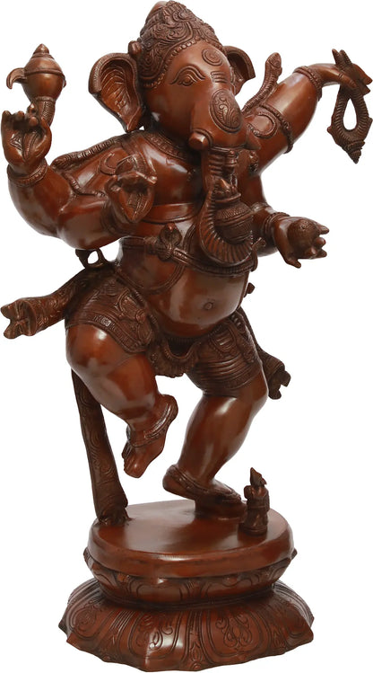 Brassaura™ Brass Ganesha Statue | Height 33 Inches & Weight 42 kgs