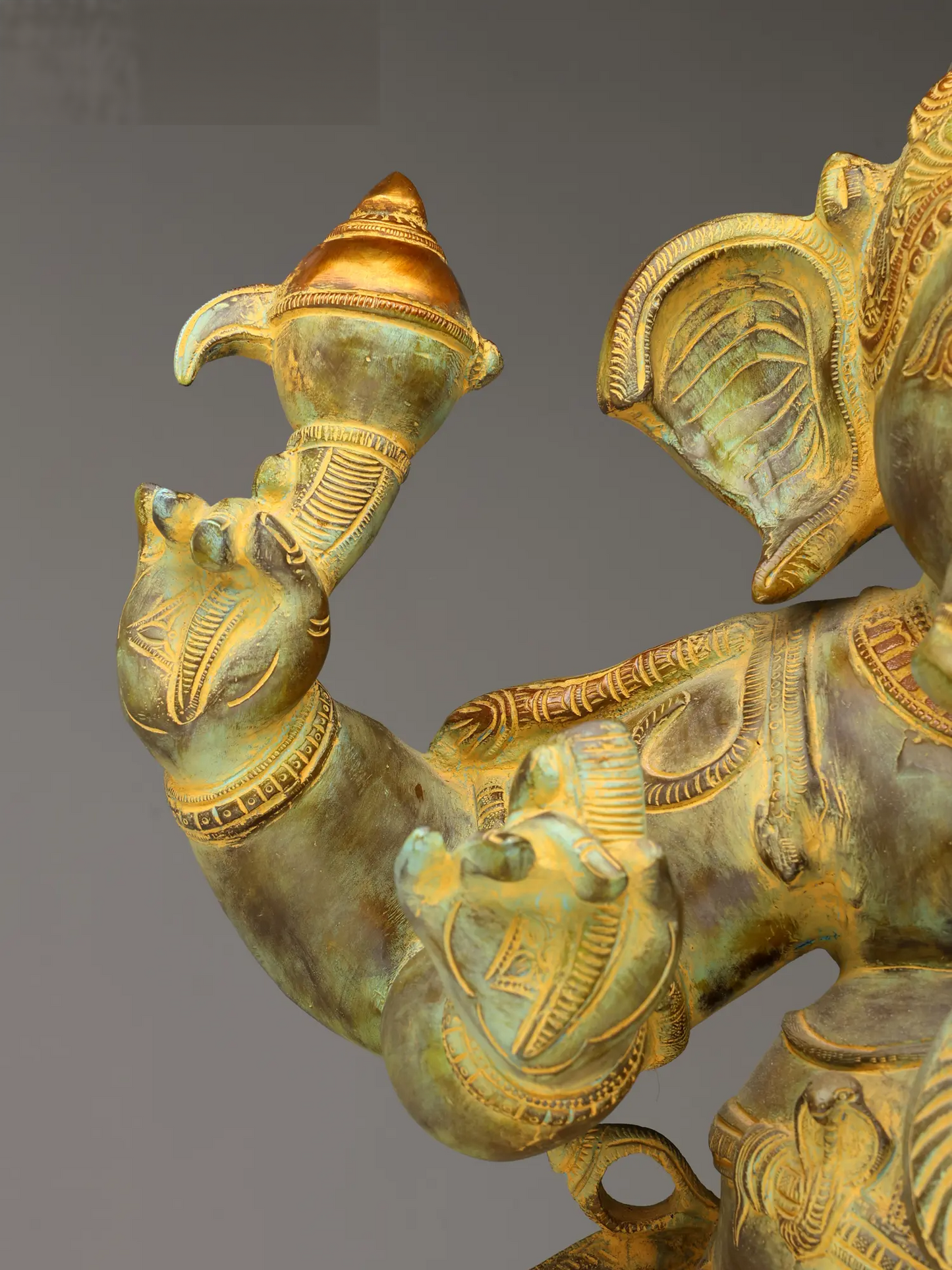 Brassaura™ Brass Ganesha Statue | Height 33 Inches & Weight 42 kgs