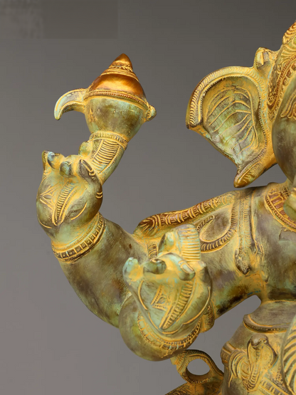 Brassaura™ Brass Ganesha Statue | Height 33 Inches & Weight 42 kgs