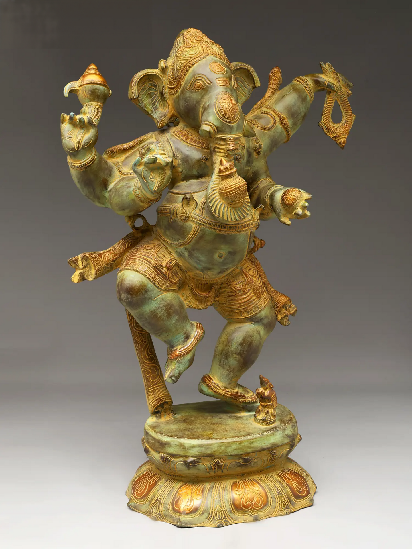 Brassaura™ Brass Ganesha Statue | Height 33 Inches & Weight 42 kgs
