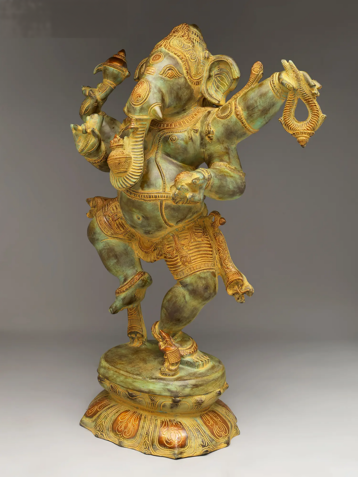 Brassaura™ Brass Ganesha Statue | Height 33 Inches & Weight 42 kgs