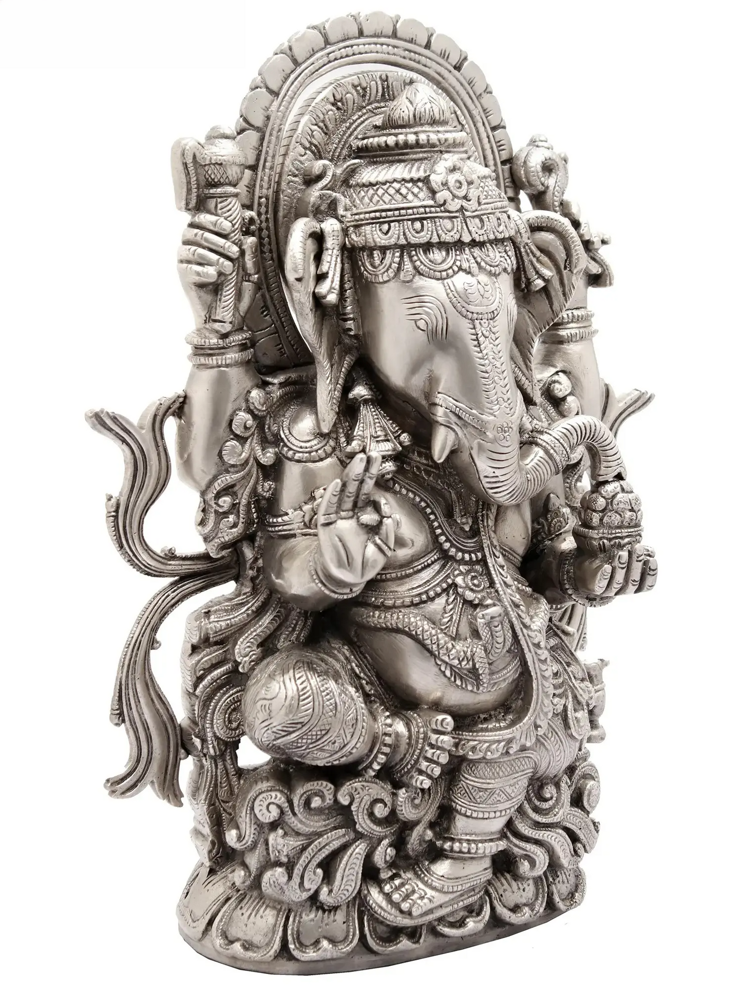Brassaura™ Brass Ganesha Idol for Pooja Room & Spiritual Home Decor | 13 Inches | 7 kgs