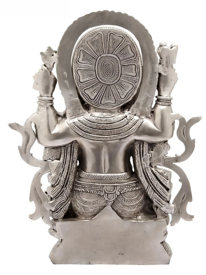 Brassaura™ Brass Ganesha Idol for Pooja Room & Spiritual Home Decor | 13 Inches | 7 kgs