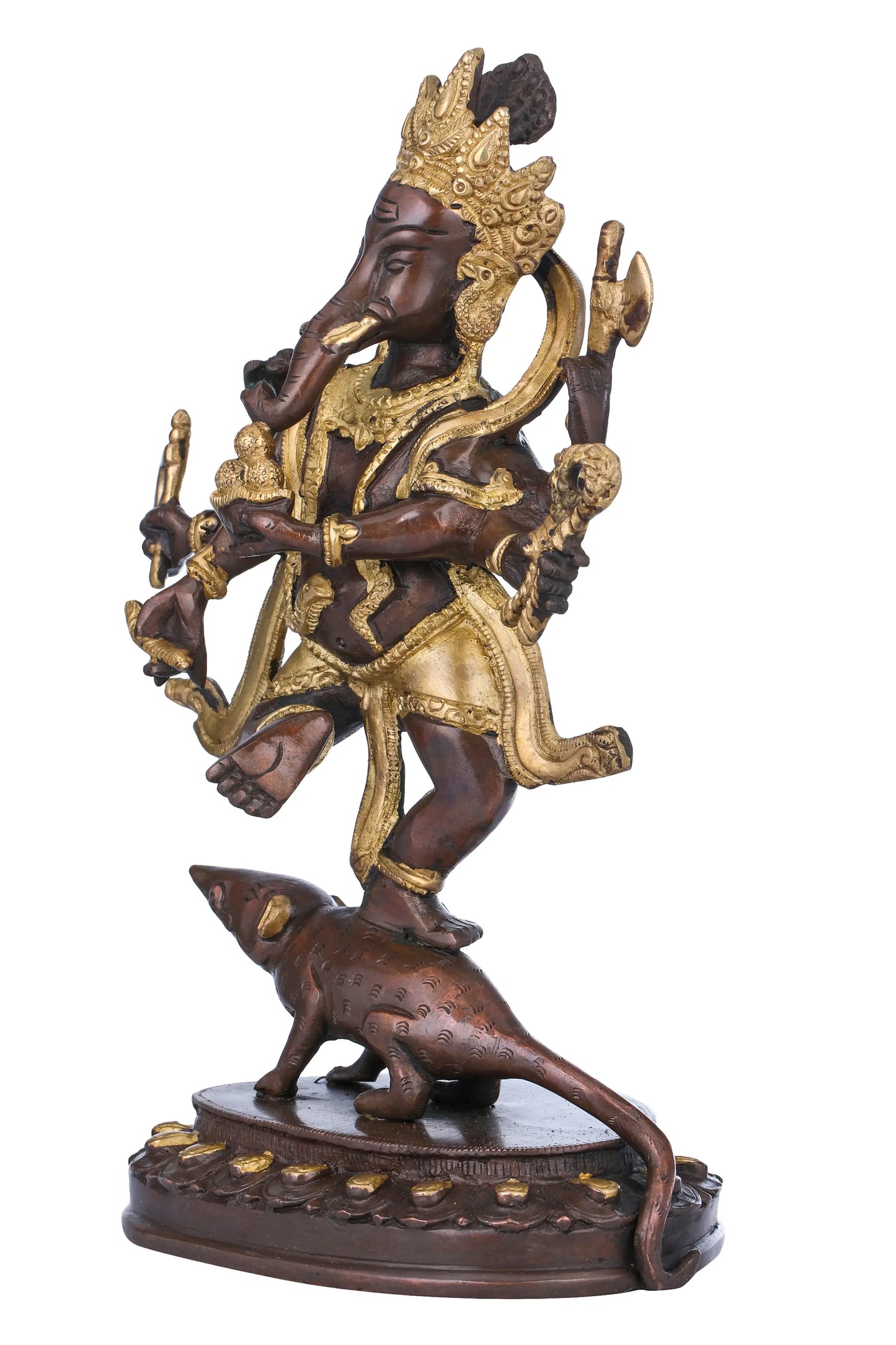 Brassaura™ Dancing Lord Ganesha Brass Statue | Height 11.4 Inches & Weight 3.10 kgs