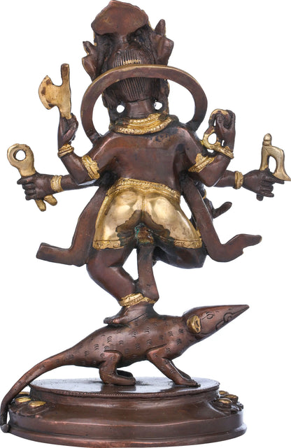 Brassaura™ Dancing Lord Ganesha Brass Statue | Height 11.4 Inches & Weight 3.10 kgs