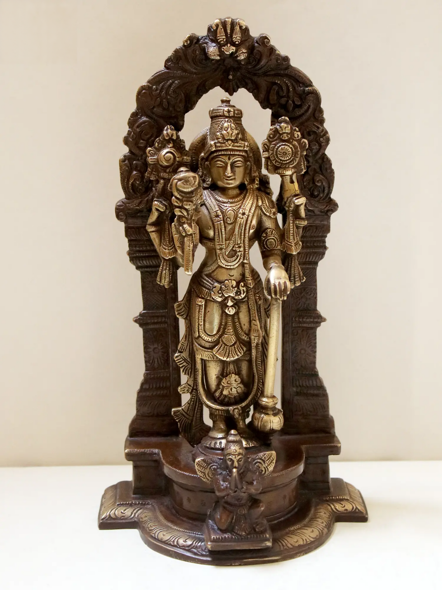 Brassaura® Lord Vishnu Brass Statue | Height 9.4 Inches & Weight 1.90 kgs
