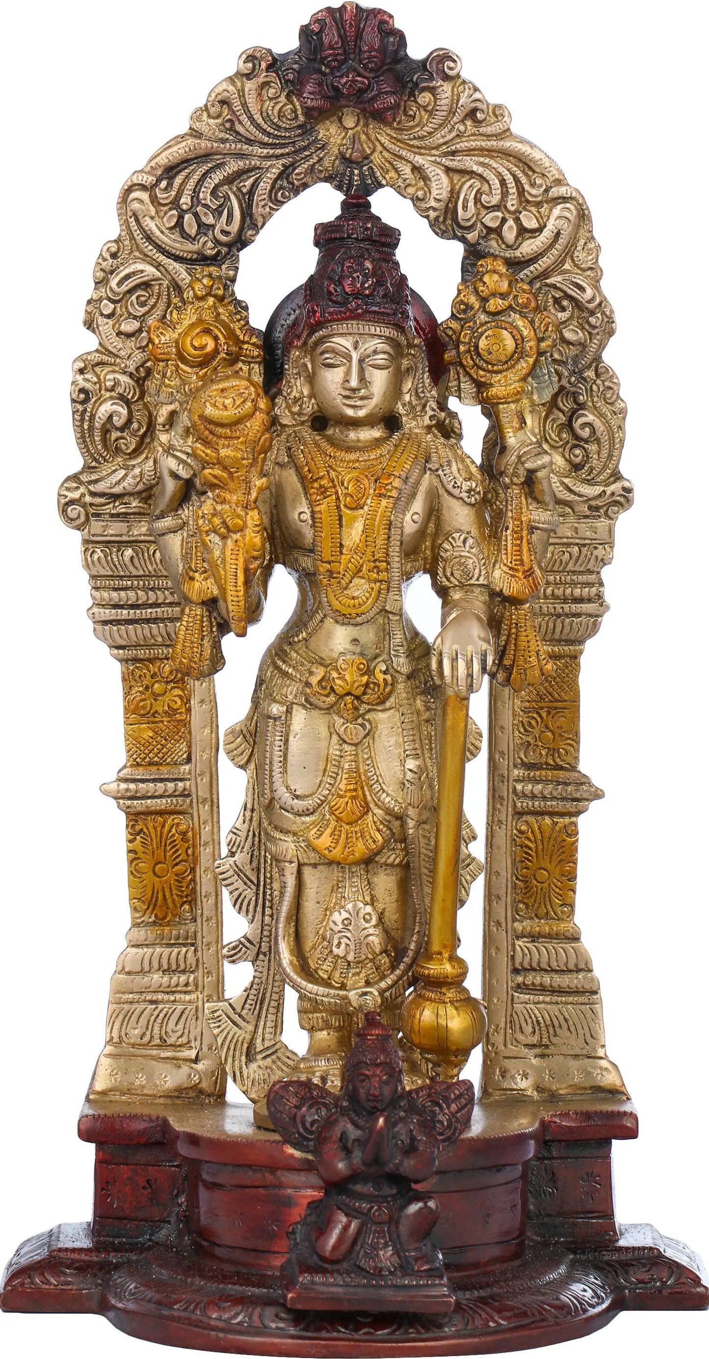 Brassaura® Lord Vishnu Brass Statue | Height 9.4 Inches & Weight 1.90 kgs
