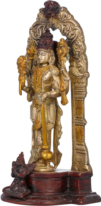 Brassaura® Lord Vishnu Brass Statue | Height 9.4 Inches & Weight 1.90 kgs