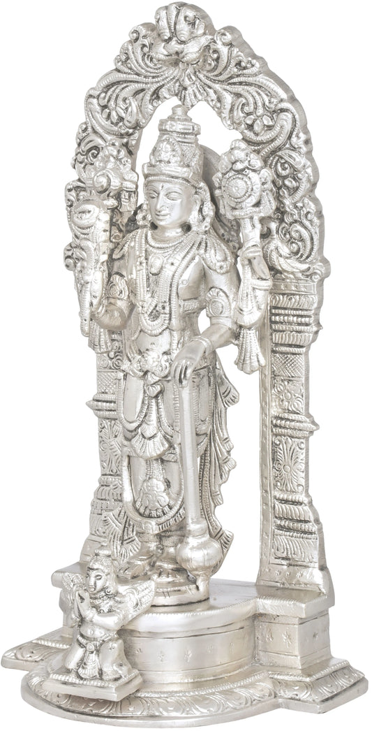 Brassaura® Lord Vishnu Brass Statue | Height 9.4 Inches & Weight 1.90 kgs