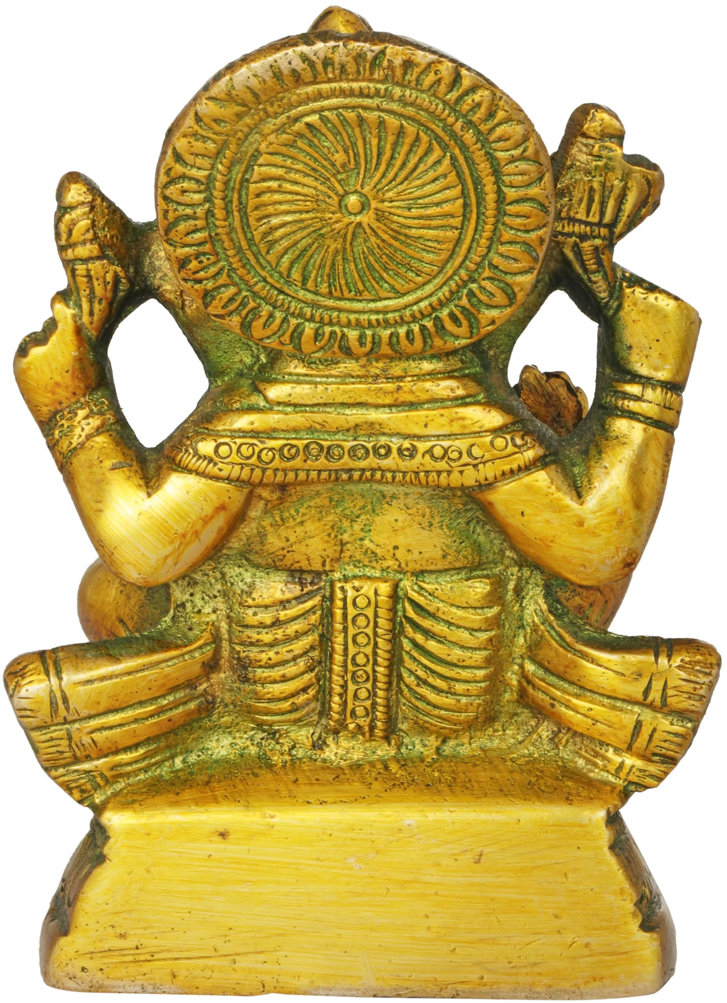 Brassaura™ Small Brass Ganesha Idol for Car Dashboard & Home Temple | 4 Inches | 0.67 kgs