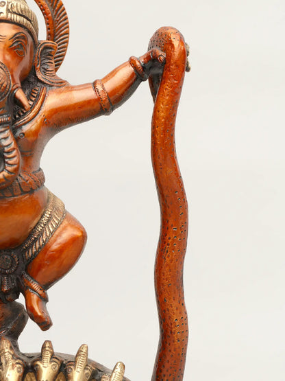 Brassaura™ Brass Ganesha Statue | Height 5 Inches & Weight 2.90 kgs