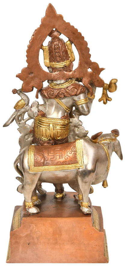 Brassaura® Brass Krishna Statue with Inlay Work | Height 13.98 Inches & Weight 4.20 kg
