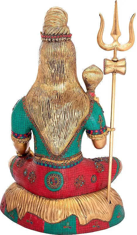 Brassaura® Brass Sitting Shiva Statue | Height 33.5 Inches & Weight 38.80 kg