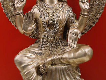 Brassaura® Brass Goddess Lakshmi Statue – Antique Finish | Height 135 cm & Weight 56.50 kg