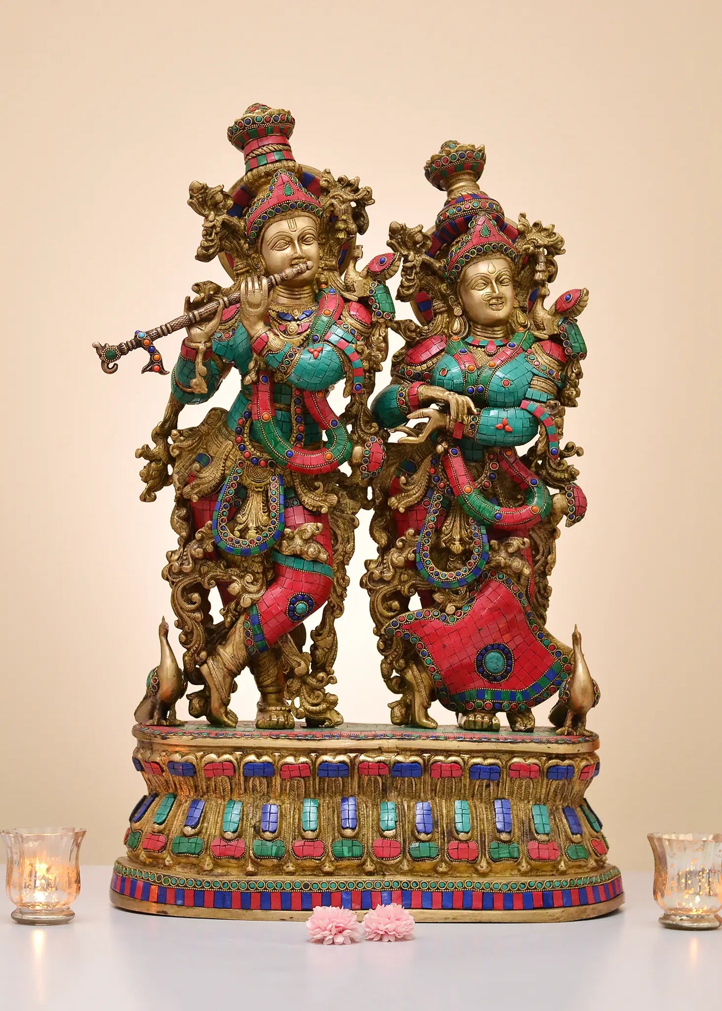 Brassaura® Brass Radha Krishna Statue | Height 30 Inches & Weight 37.74 kg