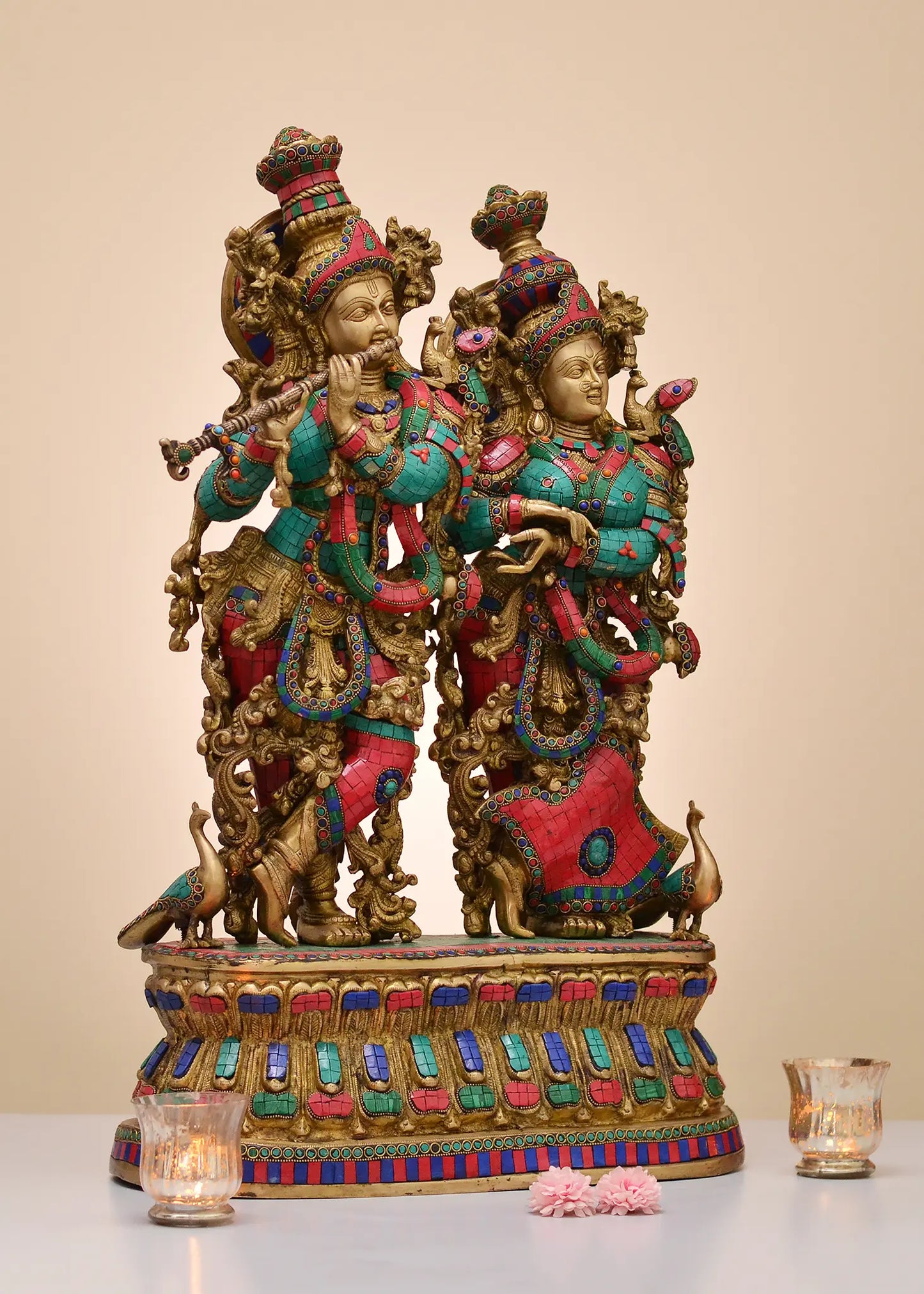 Brassaura® Brass Radha Krishna Statue | Height 30 Inches & Weight 37.74 kg