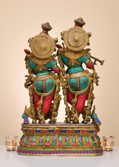 Brassaura® Brass Radha Krishna Statue | Height 30 Inches & Weight 37.74 kg