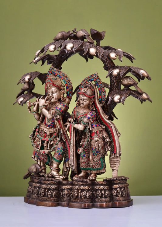 Brassaura® Brass Radha Krishna Statue | Height 30 Inches & Weight 58.65 kg