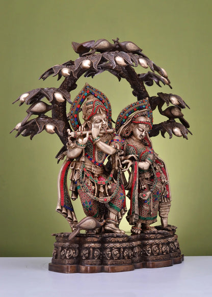 Brassaura® Brass Radha Krishna Statue | Height 30 Inches & Weight 58.65 kg