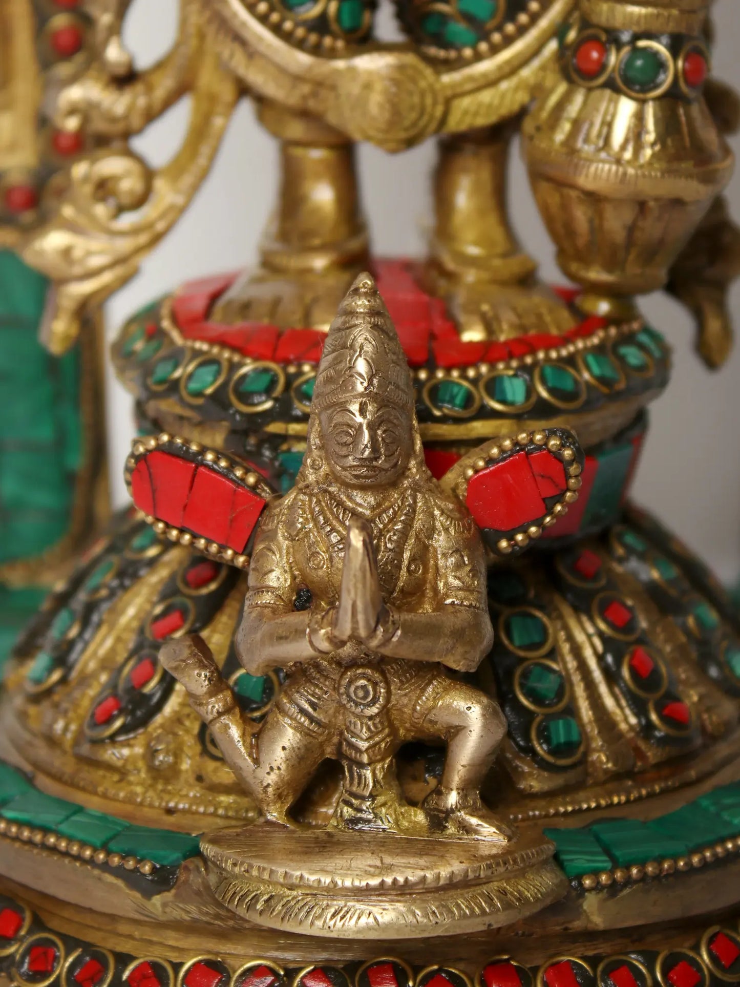 Brassaura® Lord Vishnu Brass Statue with Inlay Work | Height 16 Inches & Weight 5.90 kgs