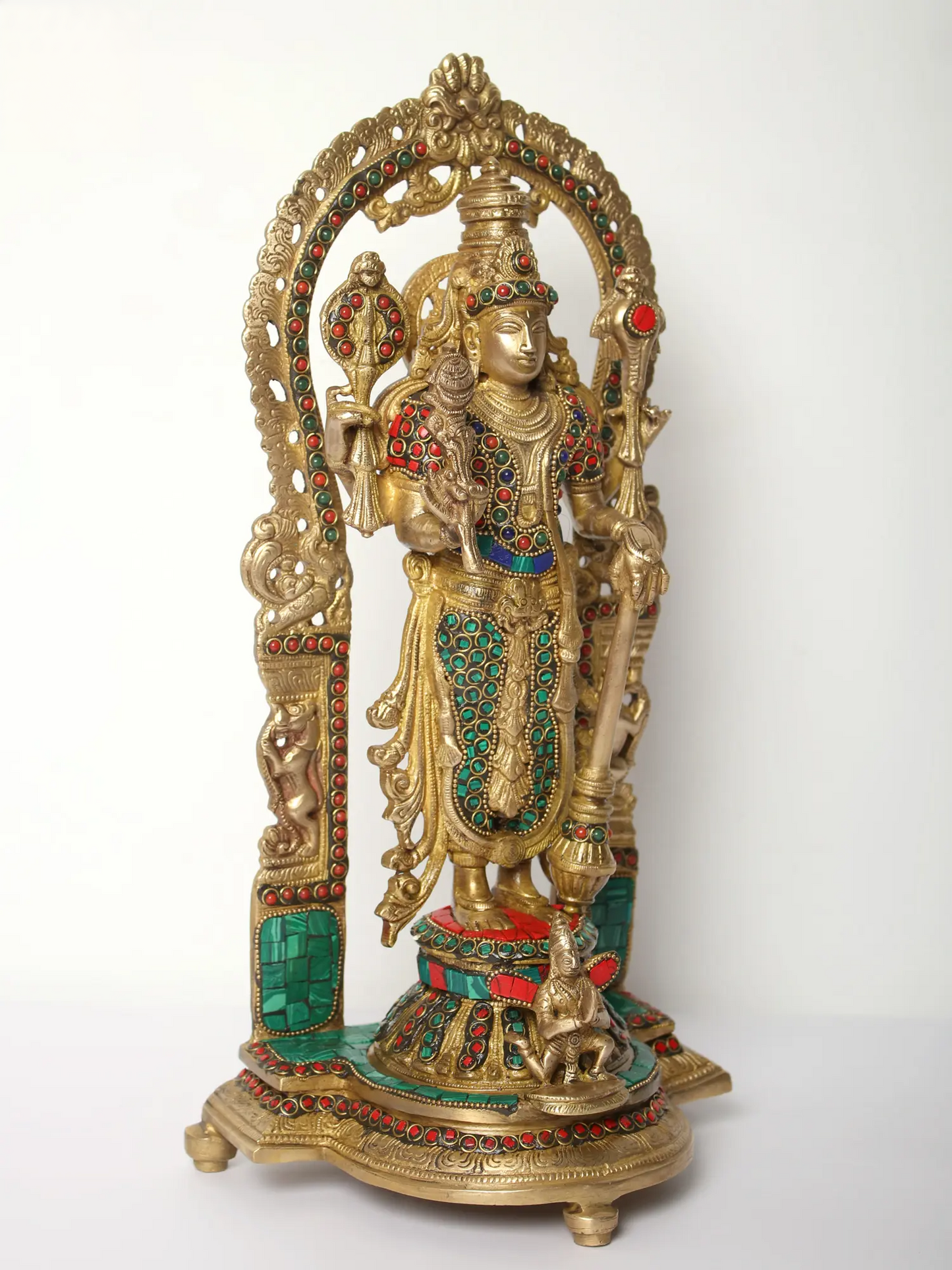 Brassaura® Lord Vishnu Brass Statue with Inlay Work | Height 16 Inches & Weight 5.90 kgs
