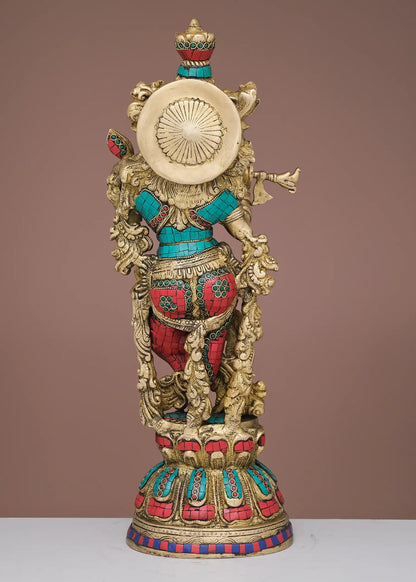 Brassaura® Brass Krishna Statue | Height 20 Inches & Weight 8.72 kg