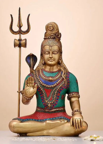 Brassaura® Brass Shiva Statue | Height 29.9 Inches & Weight 31.89 kg