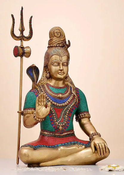 Brassaura® Brass Shiva Statue | Height 29.9 Inches & Weight 31.89 kg