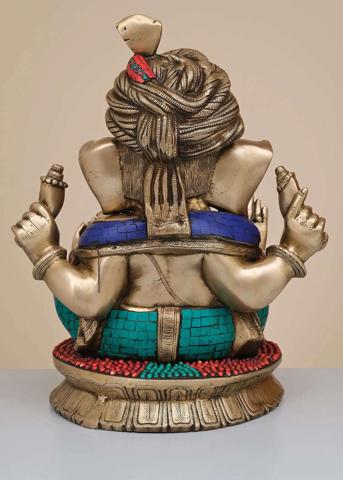 Brassaura™ Brass Pagdi Ganesha Statue | Height 20 Inches & Weight 27.980 kgs