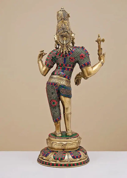 Brassaura® Brass Ardhanarishwara Statue | Height 26.6 Inches & Weight 13.58 kg
