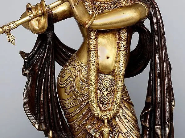 Brassaura® Brass Krishna Statue | Height 27 Inches & Weight 18.55 kg