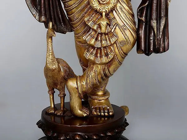 Brassaura® Brass Krishna Statue | Height 27 Inches & Weight 18.55 kg