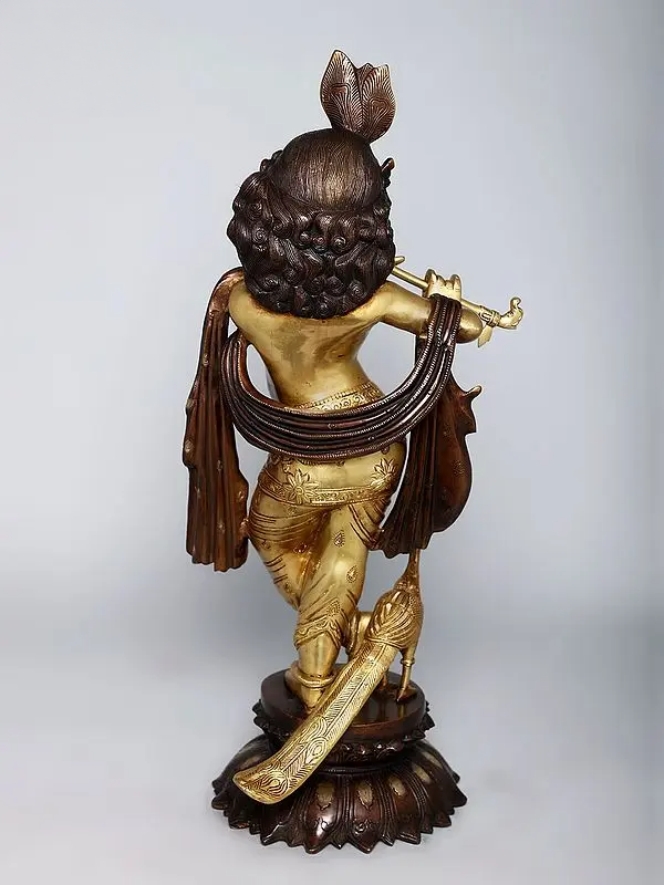 Brassaura® Brass Krishna Statue | Height 27 Inches & Weight 18.55 kg