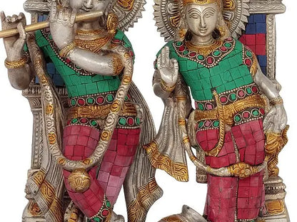 Brassaura® Brass Radha Krishna Statue | Height 14 Inches & Weight 7.30 kg