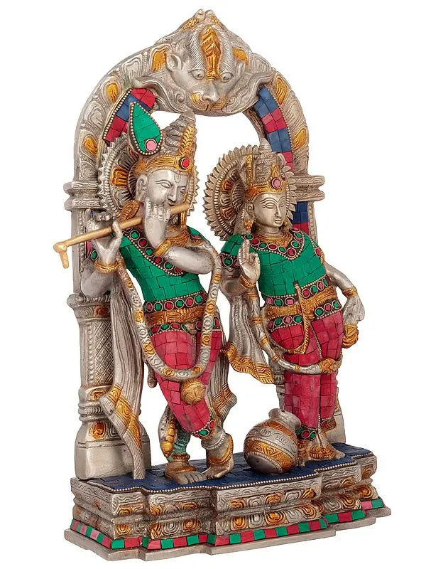 Brassaura® Brass Radha Krishna Statue | Height 14 Inches & Weight 7.30 kg