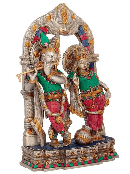 Brassaura® Brass Radha Krishna Statue | Height 14 Inches & Weight 7.30 kg