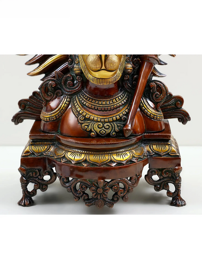 Brassaura® Sun Halo Hanuman Bust | Brass | Height 14.37 Inches & Weight 7.36 kgs