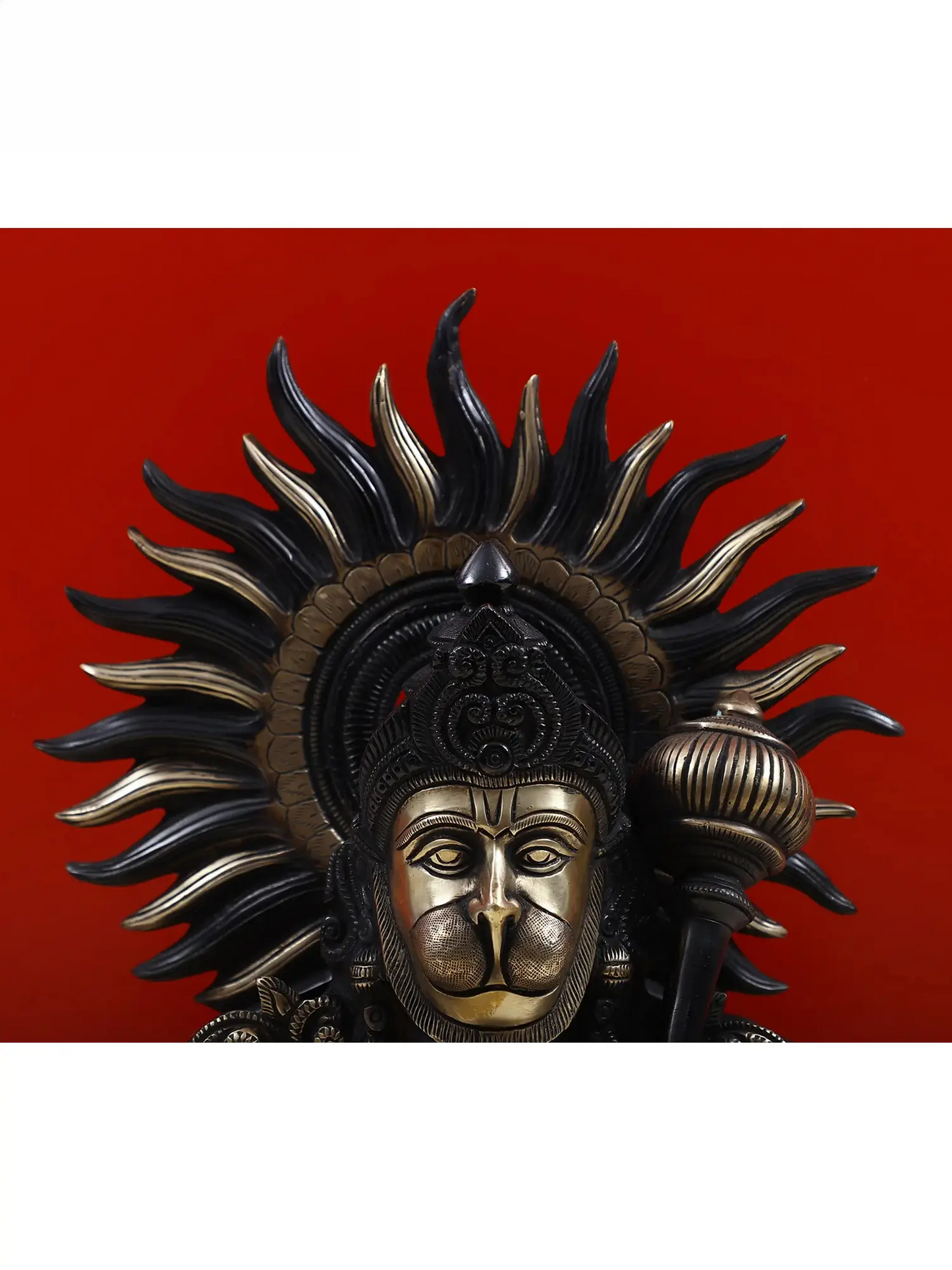 ब्रसौर® सूर्य प्रभामंडल हनुमान प्रतिमा | पीतल | ऊंचाई 14.37 इंच और वजन 7.36 किलोग्राम