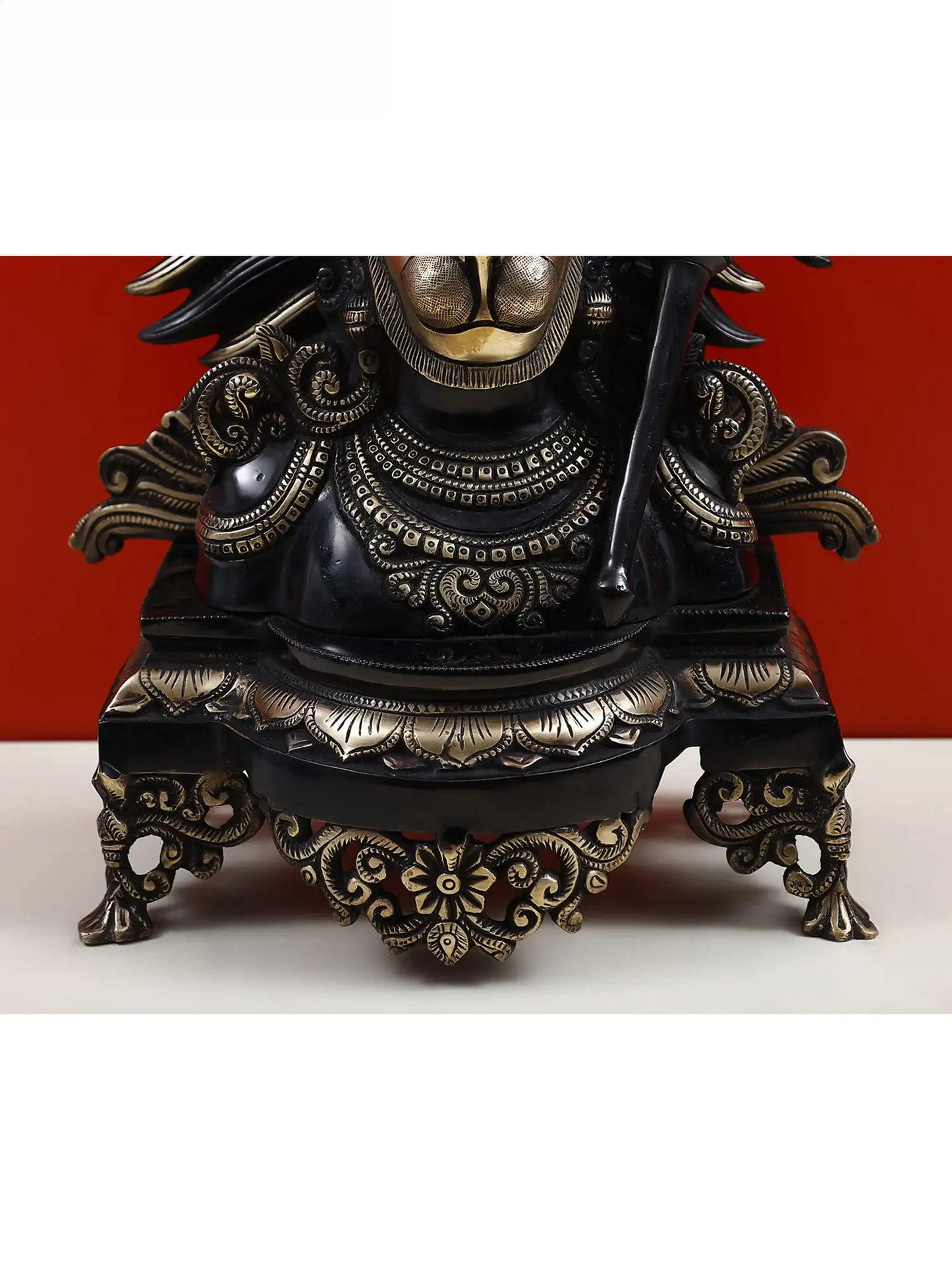 ब्रसौर® सूर्य प्रभामंडल हनुमान प्रतिमा | पीतल | ऊंचाई 14.37 इंच और वजन 7.36 किलोग्राम