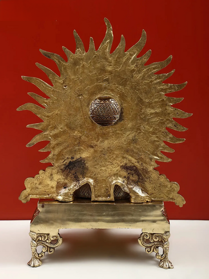 Brassaura® Sun Halo Hanuman Bust | Brass | Height 14.37 Inches & Weight 7.36 kgs