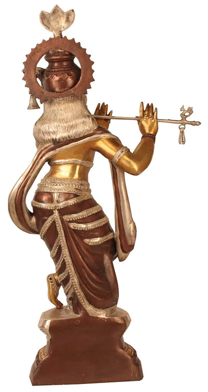Brassaura® Brass Krishna Statue | Height 36.42 Inches & Weight 24.30 kg