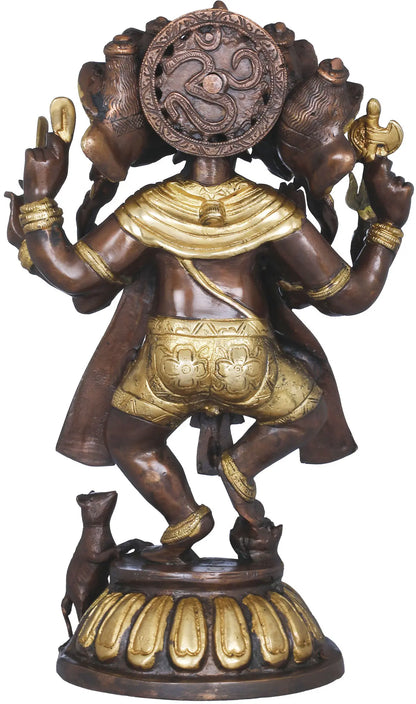 Brassaura™ Panchmukhi Ganesha Brass Statue | Height 14.5 Inches & Weight 7.90 kgs