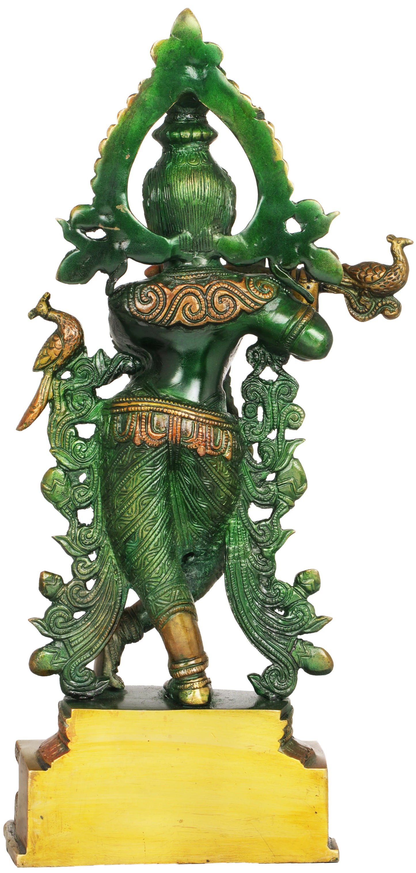 Brassaura® Brass Krishna Statue with Inlay Work | Height 15.35 Inches & Weight 4.20 kg